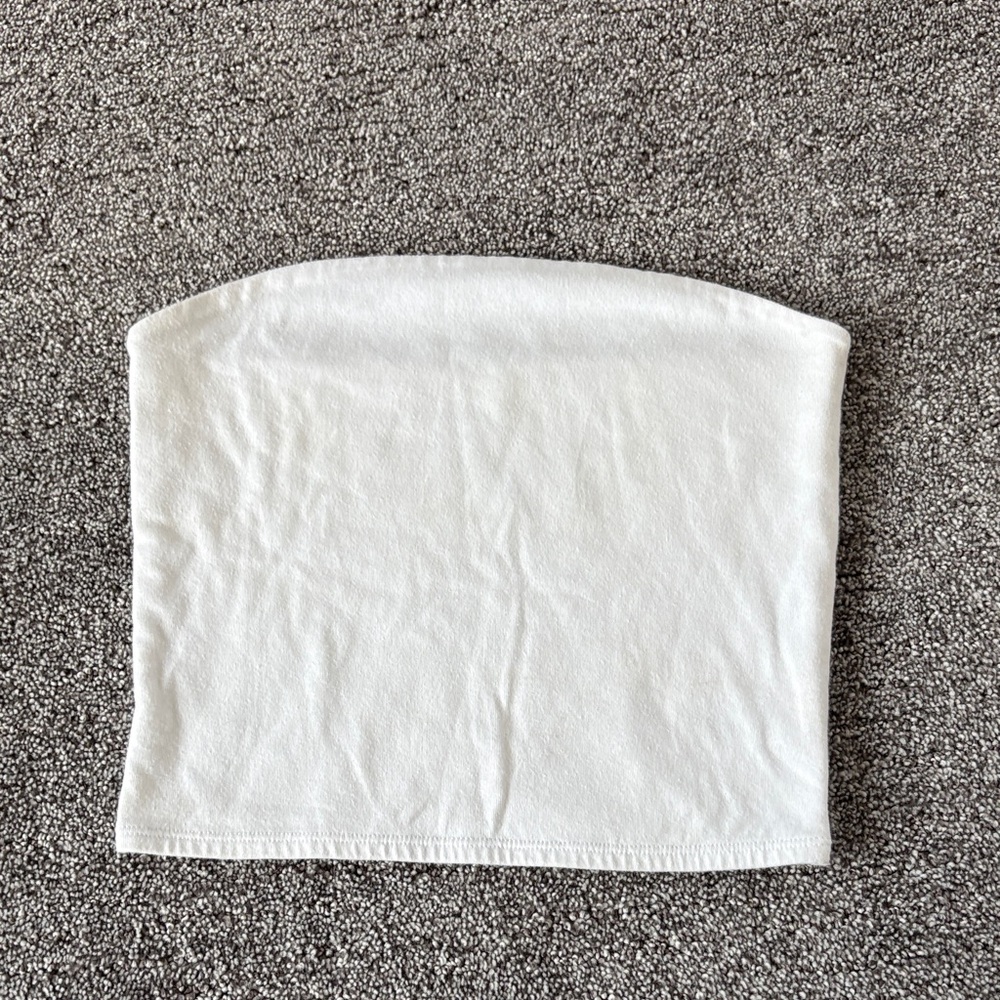 White Strapless Tube Top